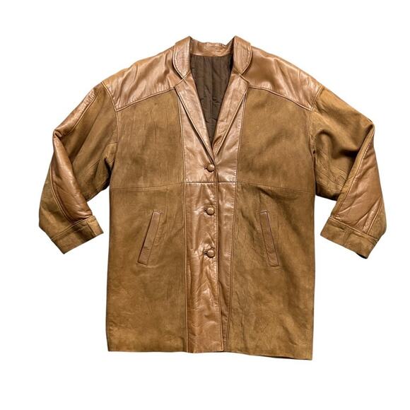 Chamonix Jackets & Blazers - Vintage Chamonix Jacket Womens Large Brown Suede Leather Lapel Collar Lined Coat